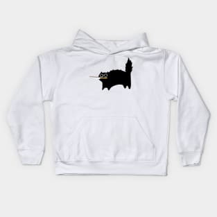 Danger Kitty Funny Black Cat With Knife Kids Hoodie